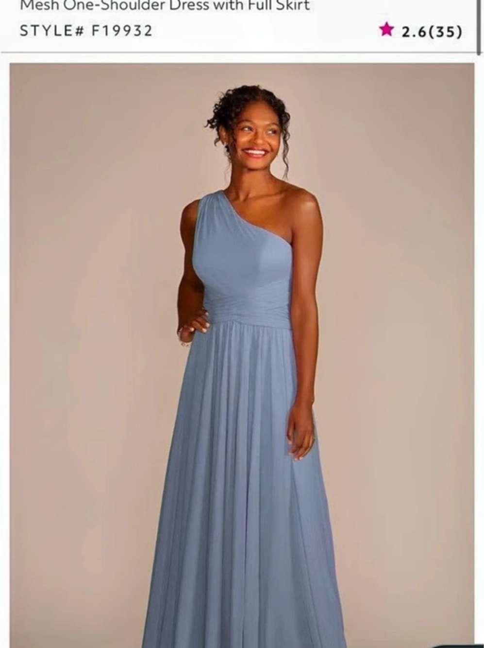 David's Bridal One-Shoulder Maxi Dress